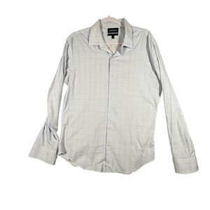 Bonobos Shirt Mens Large Slim Fit Blue Plaid Button‎ Down Dress Oxford Adult